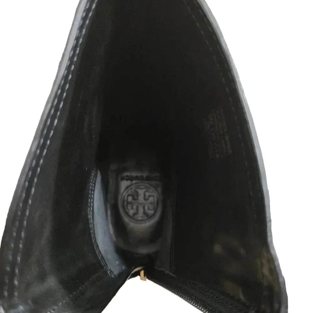 Tory Burch Selena Black Leather Ankle Boots 9